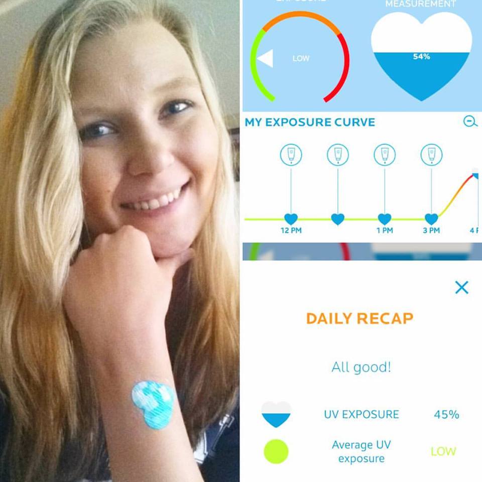 Kelsey and her La Roche-Posay My UV Patch results